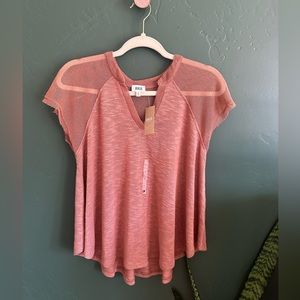 BKE textured blouse coral